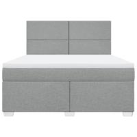 Boxspring met matras stof lichtgrijs 180x200 cm - thumbnail