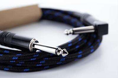 Cordial 14781 Jackplug Instrumenten Aansluitkabel [1x Jackplug male 6,3 mm (mono) - 1x Jackplug male 6,3 mm (mono)] 5 m Zwart, Blauw Textielmantel