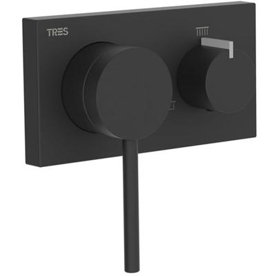 Douchekraan Tres 3V 3-Weg Mengkraan Mat Zwart Tres Douchekraan Tres 3V 3-Weg Mengkraan Mat Zwart Tres