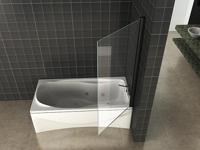 Draaibare Badwand Wiesbaden Orbit 80x150 cm 6mm NANO Coating Mat Zwart - thumbnail