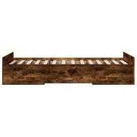 Bedframe met lades bewerkt hout gerookt eikenkleurig 75x190 cm - thumbnail