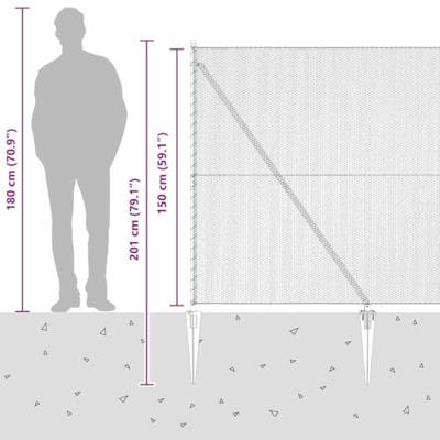 VidaXL Afrasteringspaal zilver 10 x 1,5 m (13 mm gaas) staal
