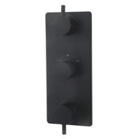 Wiesbaden Caral afbouwdeel inbouwthermostaat 3 weg mat zwart - thumbnail