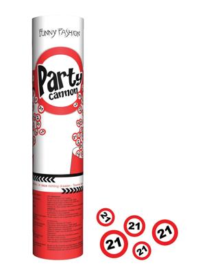 Confettikanon 21 jaar 20cm