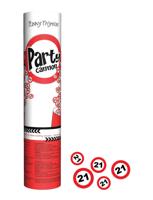 Confettikanon 21 jaar 20cm - thumbnail