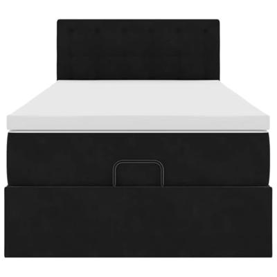Ottoman bed met matras 100x200 cm fluweel zwart