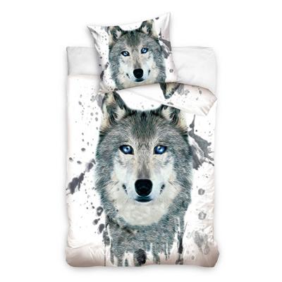 Dreamee Dekbedovertrek Wolf- 140 x 200 cm - Katoen - 70 x 90 cm