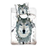 Dreamee Dekbedovertrek Wolf- 140 x 200 cm - Katoen - 70 x 90 cm - thumbnail