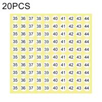 20 stuks ronde vorm nummer Sticker schoen groottelabel nummer 35-44 - thumbnail