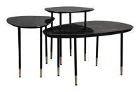 Dutchbone Organische Bijzettafel 'Phyllis' Mangohout, Set van 3 stuks - thumbnail