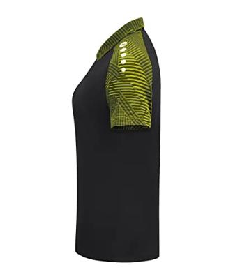 JAKO 6322D Polo Performance Dames - Zwart/Zachtgeel - 38