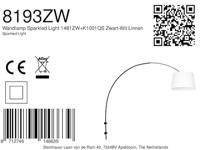 Steinhauer Wandlamp Sparkled light 8193zw zwart kap linnen wit - thumbnail