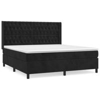 Boxspring met matras fluweel zwart 180x200 cm - thumbnail