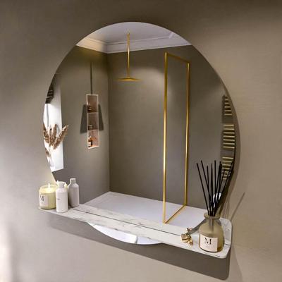 MONDIAZ SPOT spiegel rond 110cm met Spiegelplanchet kleur Glace.