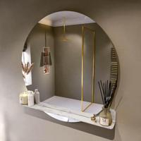 MONDIAZ SPOT spiegel rond 110cm met Spiegelplanchet kleur Glace. - thumbnail