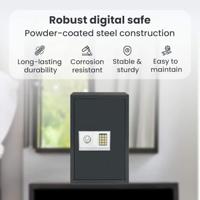 VidaXL Digitale kluis met slot donkergrijs 40 x 35 x 60 cm staal - thumbnail