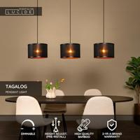 Lucide TAGALOG - Hanglamp - Ø 40 cm - 3xE27 - Zwart | Essential - thumbnail