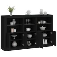 Dressoir met LED-verlichting 162x37x100 cm zwart - thumbnail
