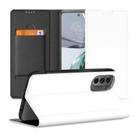 Stand Case Hoesje Geschikt voor de Motorola Moto G62 5G Wit met Pashouder - thumbnail