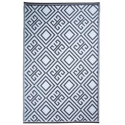 Tuintapijt 120x180 cm Zwart/Wit