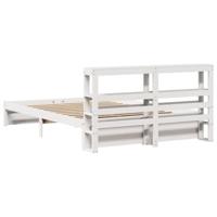 Bedframe met hoofdeinde zonder matras 140x190 cm wit - thumbnail