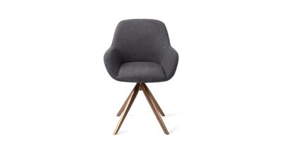 Jesper Home Eetkamerstoel 'Kushi' Turn Rose, kleur Black-Out