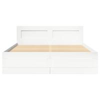 Bedframe met hoofdeinde zonder matras 120x200 cm wit - thumbnail