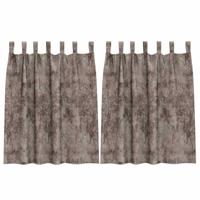 VidaXL Velvet gordijnen 2 pcs cappuccino 140 x 140 cm fluweel - thumbnail