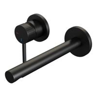 Brauer Stripe inbouw wastafelmengkraan met rechte uitloop en rozetten model A2 mat zwart - thumbnail