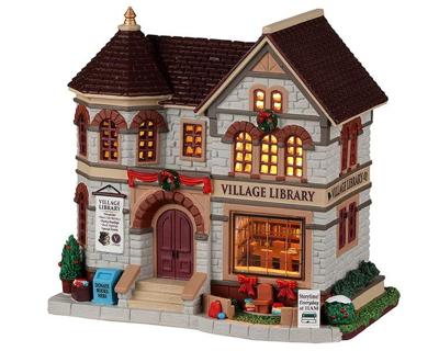 Village Library battery operated Led Kerst LEMAX - Lemax
