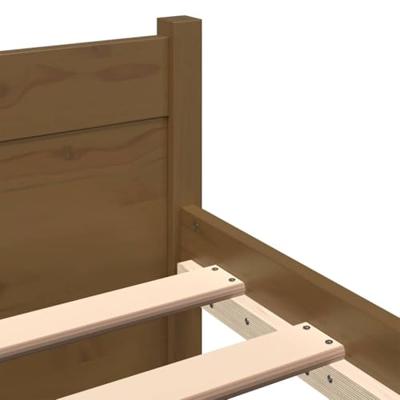 Bedframe massief hout honingbruin 75x190 cm