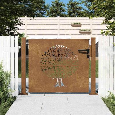 Poort 100x100 cm boomontwerp cortenstaal