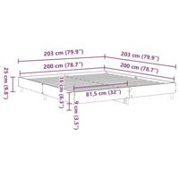 Bedframe zonder matras 200x200 cm spaanplaat artisanaal eiken - thumbnail