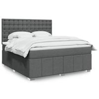Boxspring met matras stof donkergrijs 180x200 cm - thumbnail