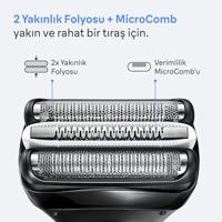 BRAUN Series 3+ scheerkop - 2 scheerbladen - MicroComb-kam - 100% made in Germany - thumbnail