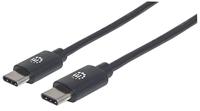 Manhattan 354882 USB 2.0 type C-kabel type C-stekker naar type C-stekker 480 Mbit/s, 3 m zwart - thumbnail