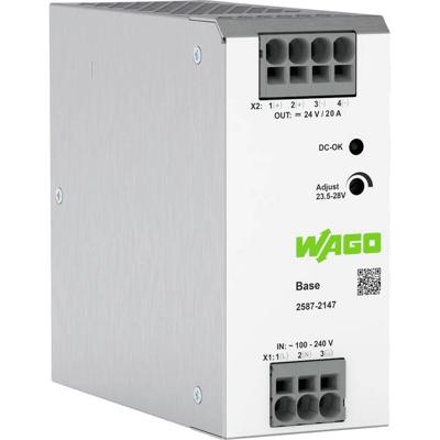 WAGO 2587-2147 DIN-rail netvoeding 24 V/DC 20 A 480 W Aantal uitgangen:1 x Inhoud 1 stuk(s)