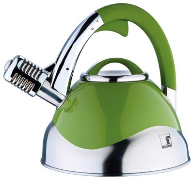 Bergner Roestvrijstalen microfoon-fluitketel (3 liter) groen Bergner Roestvrijstalen microfoon-fluitketel (3 liter) groen