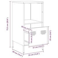 Dressoir 35x39x73,5 cm koudgewalst staal antracietkleurig - thumbnail