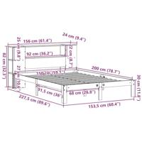 Bed met boekenkast zonder matras grenenhout wit 150x200 cm - thumbnail