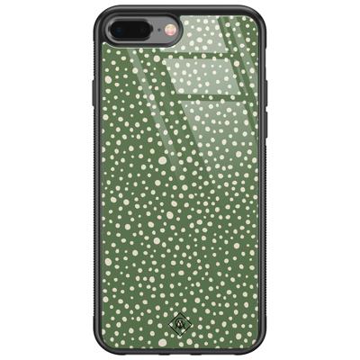 iPhone 8 Plus/7 Plus glazen hardcase - Green dots iPhone 8 Plus/7 Plus glazen hardcase - Green dots