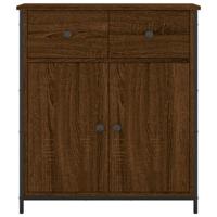Dressoir 70x30x80 cm bewerkt hout bruin eikenkleur - thumbnail