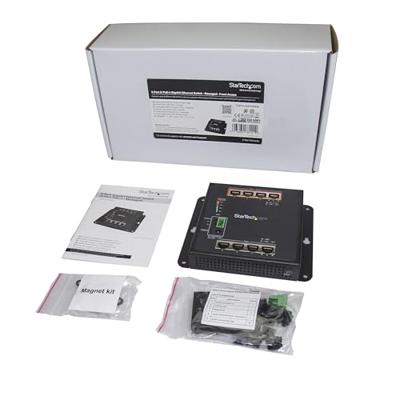 StarTech.com Industrial 8 Port Gigabit PoE Switch - 4 x PoE+ 30W - Power over Ethernet - Robuuste GbE Layer/L2 Managed Switch - Rugged High Power Gigabit Netwerk Switch IP-30/-40C tot +75C