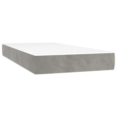 Boxspring met matras fluweel lichtgrijs 90x190 cm