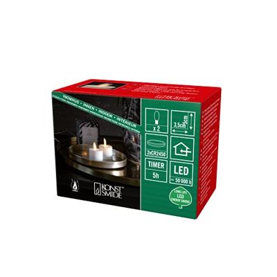 Konstsmide 1604-115 LED-theelicht Set van 2 stuks Warmwit (Ø x h) 3.5 cm x 5 cm - thumbnail