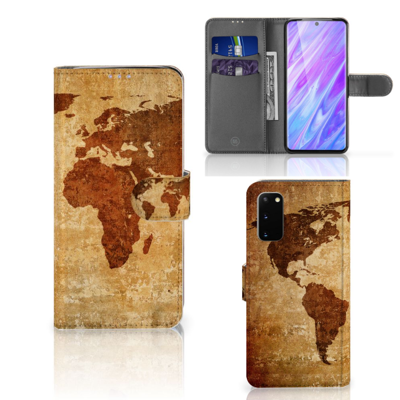 Samsung Galaxy S20 | Flip Cover | Wereldkaart Samsung Galaxy S20 | Flip Cover | Wereldkaart