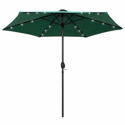 VidaXL Parasol met led-verlichting en aluminium paal 270 cm groen
