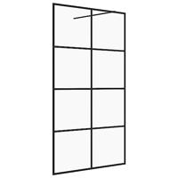 Inloopdouchewand 90x195 cm ESG-glas transparant en zwart - thumbnail