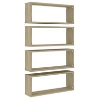 VidaXL Wandschappen kubus 4 st 60x15x23 cm bewerkt hout sonoma eiken - thumbnail