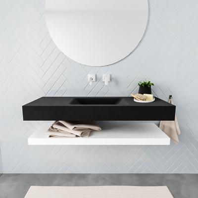 Aqua Splash Badkamermeubel AQS Ibiza 120 cm met Mat Wit Planchet Solid Surface Wastafel Mat Zwart - Badmeubel Ibiza 120 cm Mat Wit Planchet Solid Aqua Splash Badkamermeubel AQS Ibiza 120 cm met Mat Wit Planchet Solid Surface Wastafel Mat Zwart - Badmeubel Ibiza 120 cm Mat Wit Planchet Solid